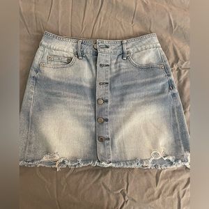 American Eagle denim distressed mini skirt